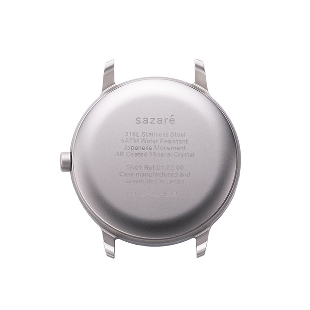 sazare｜SK01 SS シルバーホーニングフィニッシュ ブラックダイヤル ブラック Dバックルブッテーロレザー 画像10