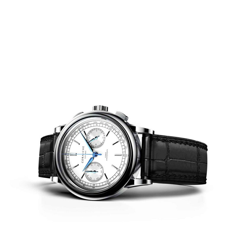 CORNICHE｜Heritage Chronograph シルバー ホワイト セラミックダイヤル