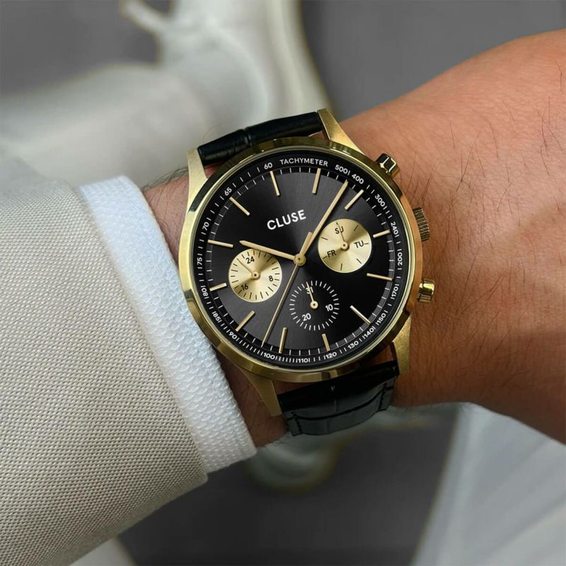 CLUSE クルース|Antheor Multifunction アンセオールマルチファンクション ブラックゴールド ブラックレザー 画像4