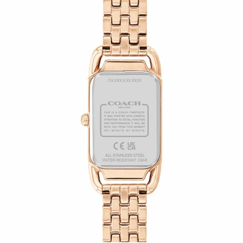 COACH｜CADIE 20X32.5mm ケイディ タンク ローズゴールド ホワイト サテンダイヤル ブレスレット