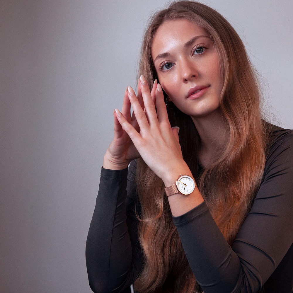 VEJRHOJ│Petite ARCTIC 34mm ペティット アークティック ローズゴールドメッシュ 画像2