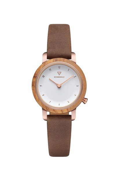 KERBHOLZ（カーブホルツ）｜SOPHIE 27mm ソフィー オリーブウッド タバコ ローズゴールド 画像1