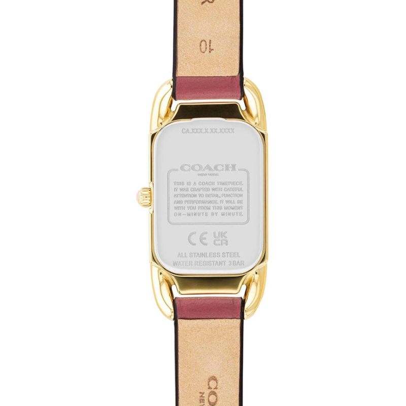 COACH｜CADIE 17.5X28.5mm ケイディ ペール ブラッシュ サンレイ ダイヤル ルージュ レザー