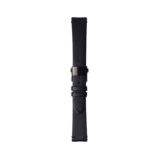 sazare さざれ｜替えベルト ブラックDバックル ブラック ブッテーロレザーベルト 18mm 画像1