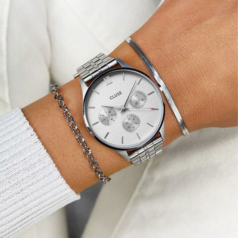 CLUSE クルース｜Minuit Multifunction ミニュイマルチファンクション シルバー シルバー ステンレスベルト 画像4