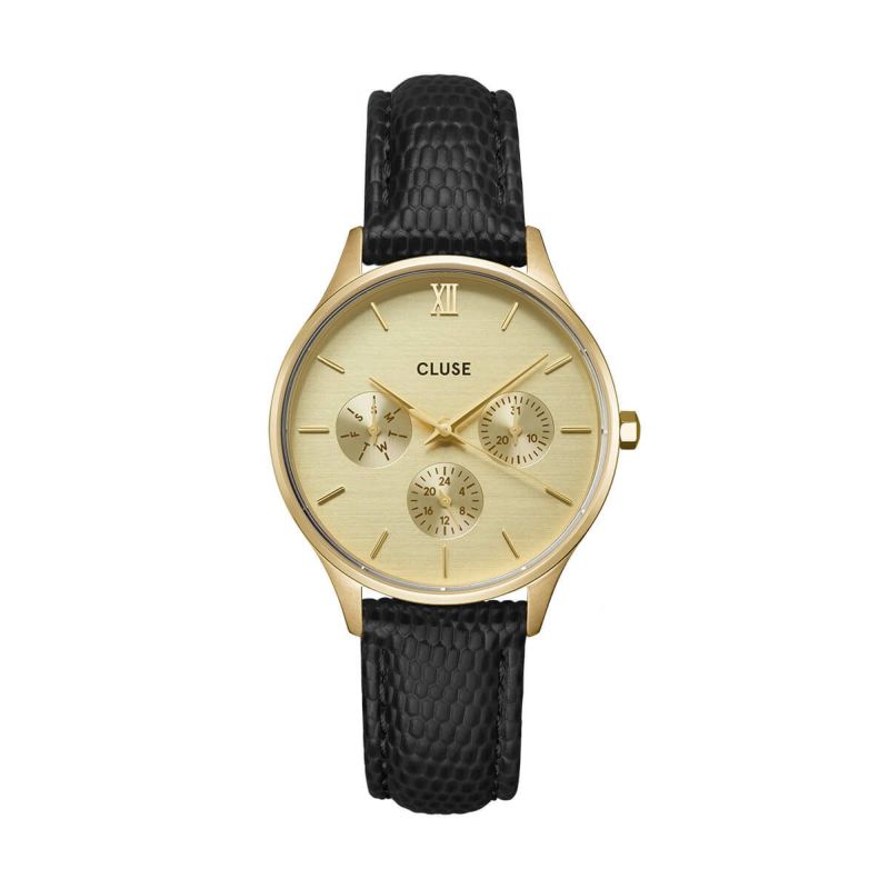 CLUSE クルース｜Minuit Multifunction ミニュイマルチファンクション ゴールド ブラック レザーベルト 画像1