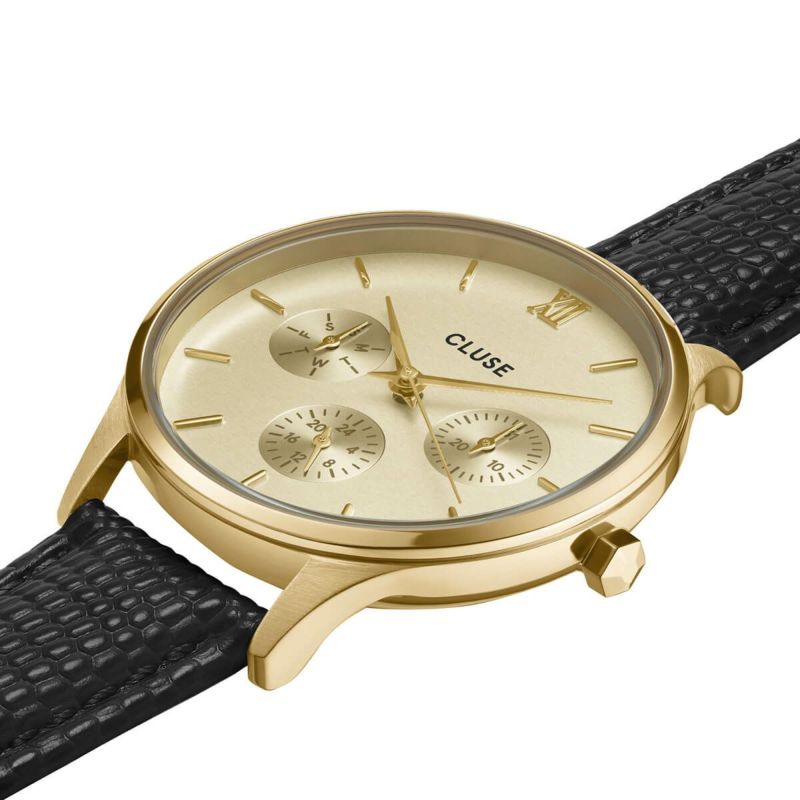 CLUSE クルース｜Minuit Multifunction ミニュイマルチファンクション ゴールド ブラック レザーベルト 画像2