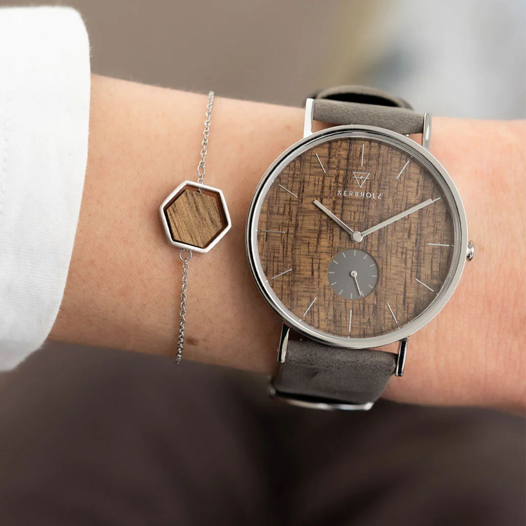 KERBHOLZ｜FRITZ 40mm フリッツ ウォールナット シルバー グレー 画像2