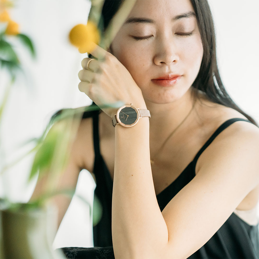 KERBHOLZ カーブホルツ|MIA 34mm ダークウッド ローズゴールド モカ 画像7
