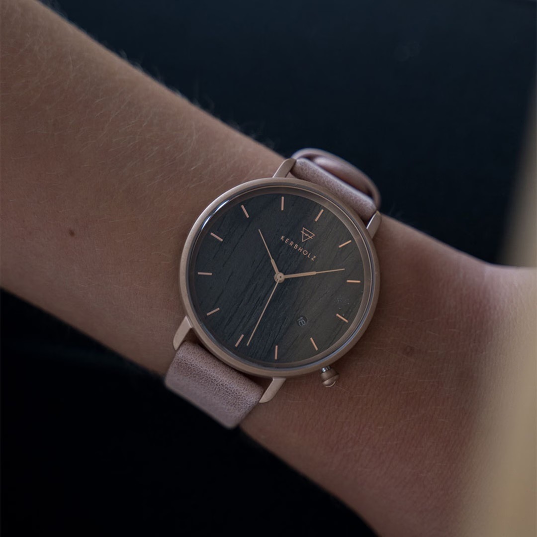 KERBHOLZ｜TILDA 38mm ティルダ ダークウッド ローズゴールド ローズ 画像5