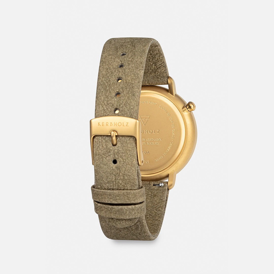 KERBHOLZ｜TILDA 38mm ティルダ ウォールナット ゴールド オリーブヴィーガン 画像3