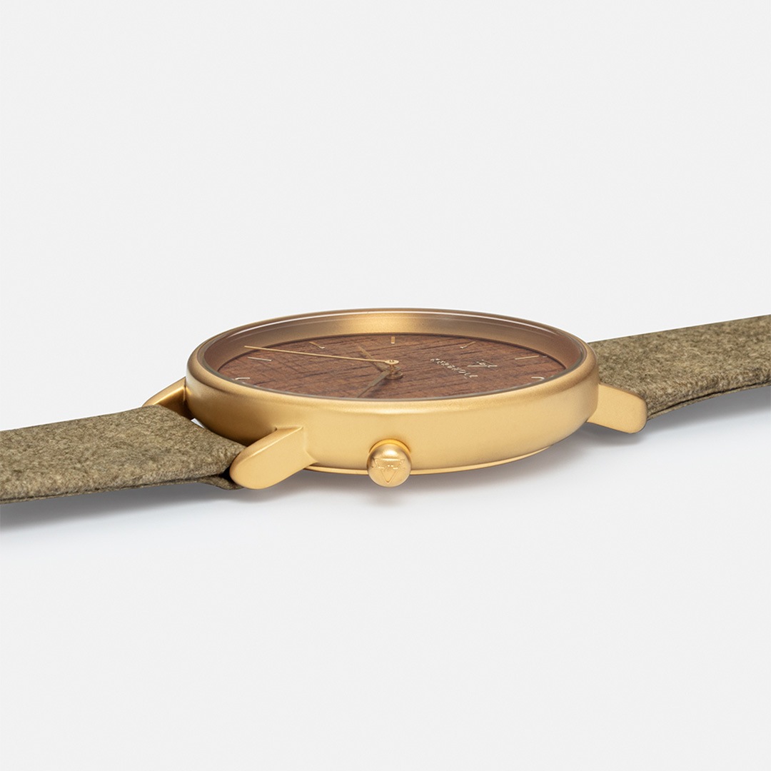 KERBHOLZ｜TILDA 38mm ティルダ ウォールナット ゴールド オリーブヴィーガン 画像4