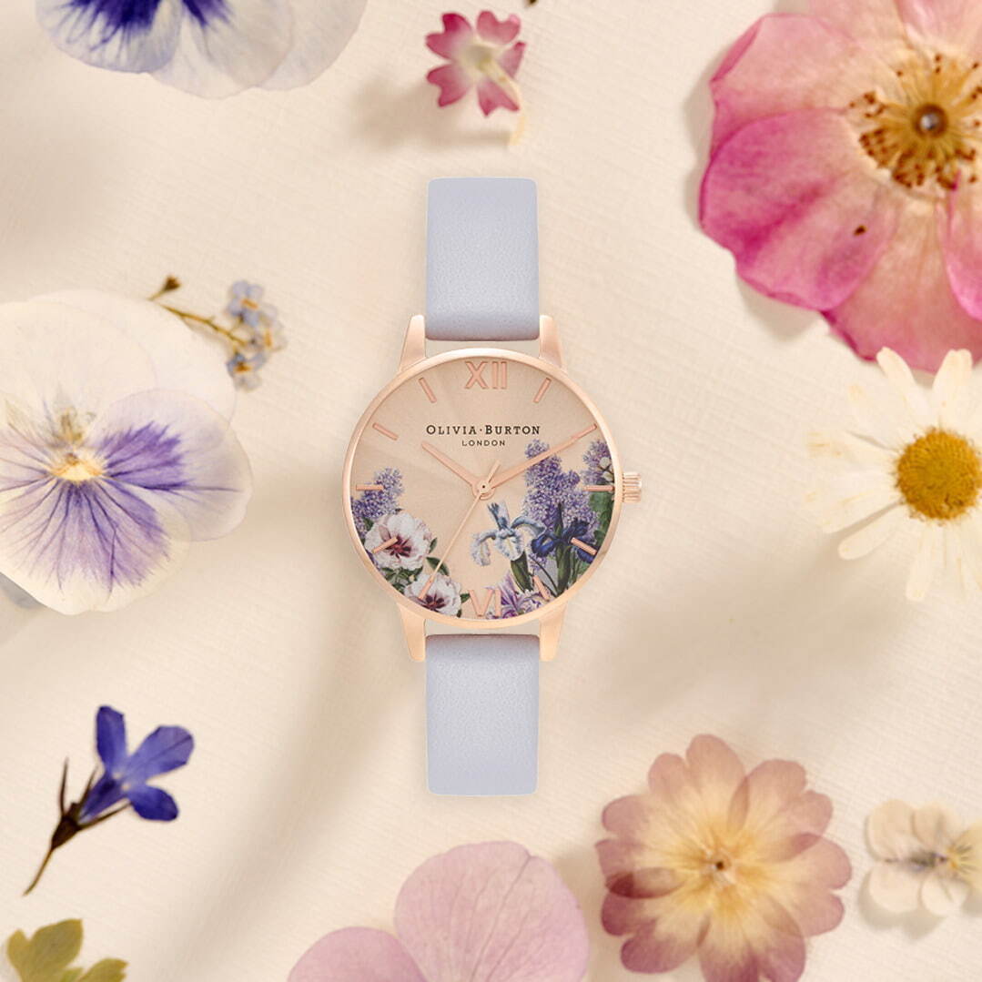 OLIVIA BURTON|Secret Garden シークレットガーデン ローズゴールド パルマバイオレットレザーベルト 画像4