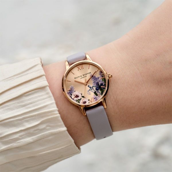 OLIVIA BURTON|Secret Garden シークレットガーデン ローズゴールド パルマバイオレットレザーベルト 画像2