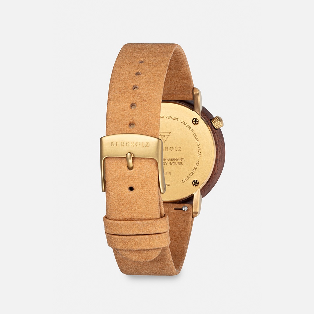 KERBHOLZ｜CARLA 36mm カーラ ウォールナット ゴールド マスタードヴィーガン 画像3