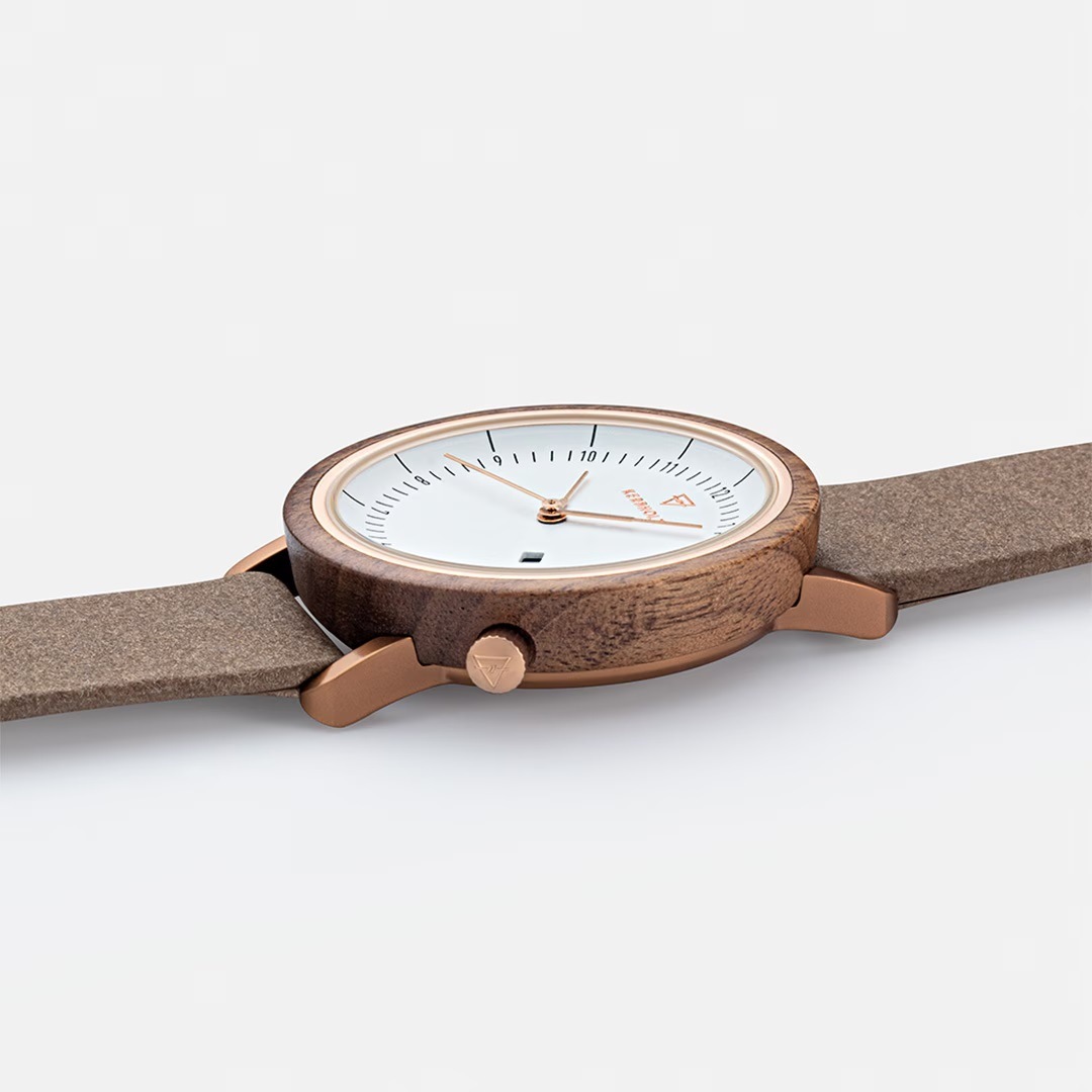 KERGHOLZ｜CARLA 36mm カーラ ウォールナット ローズゴールド チョコレートヴィーガン 画像3