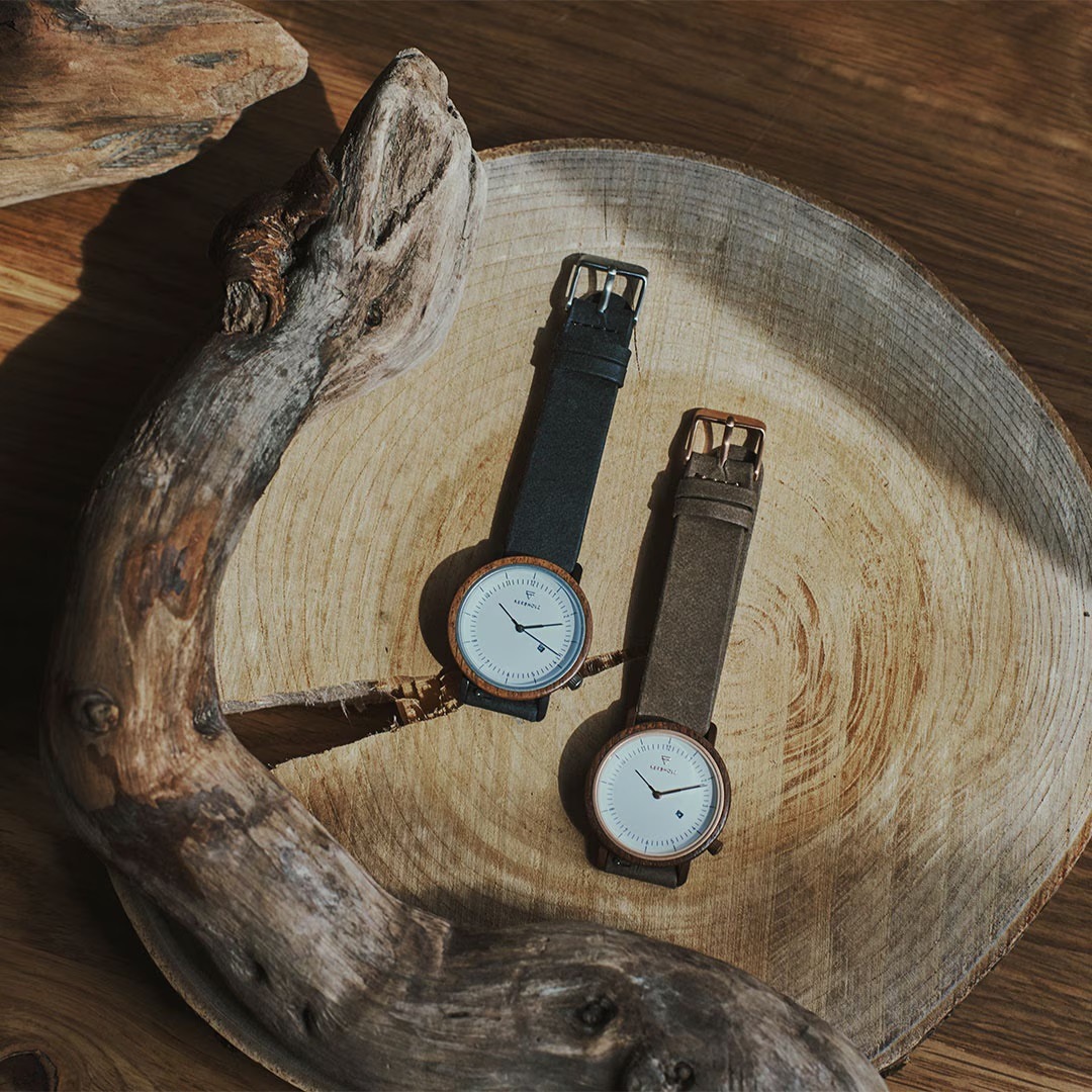 KERGHOLZ｜CARLA 36mm カーラ ウォールナット ローズゴールド チョコレートヴィーガン 画像4