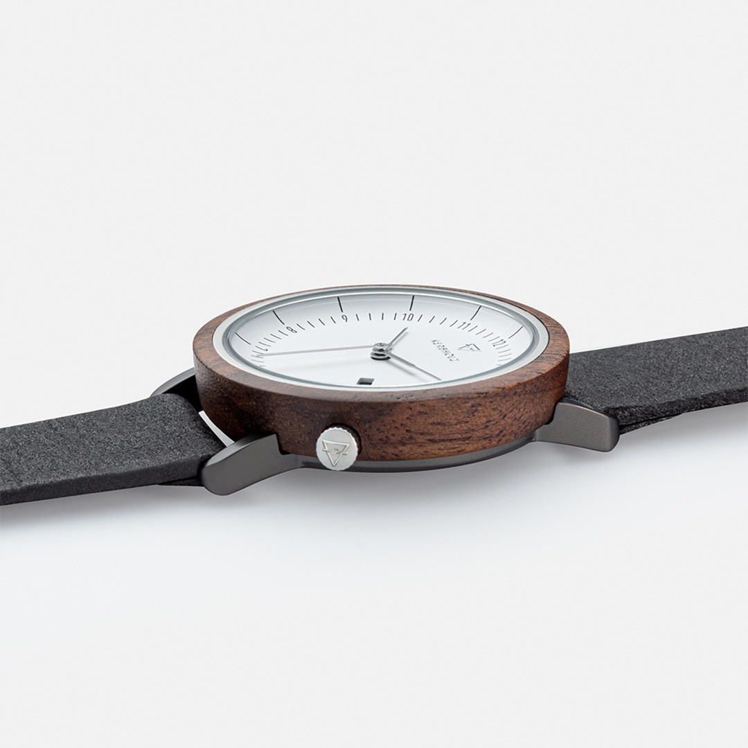 KERBHOLZ｜CARLA 36mm カーラ ウォールナット シルバー ブラックヴィーガン 画像4