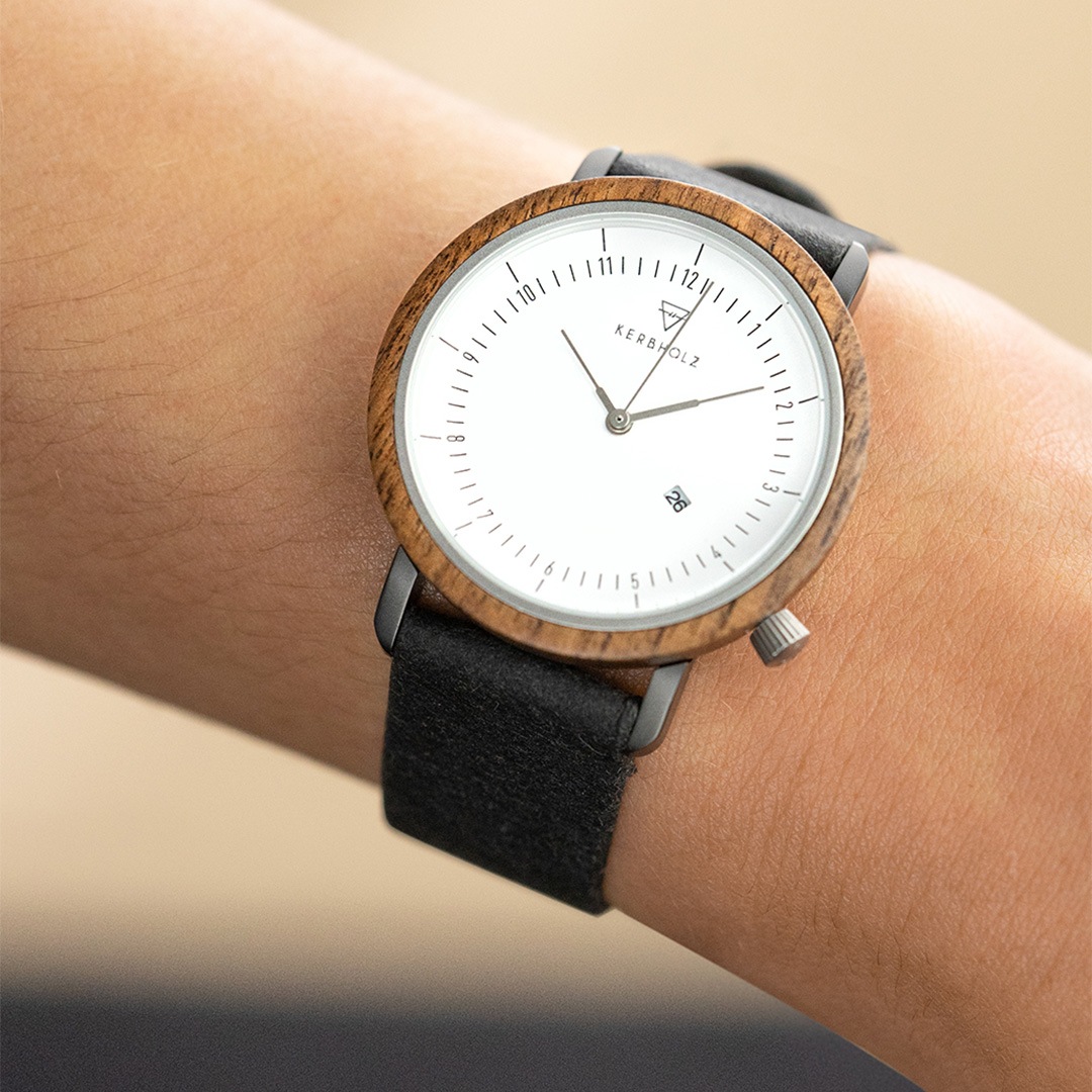 KERBHOLZ｜CARLA 36mm カーラ ウォールナット シルバー ブラックヴィーガン 画像7