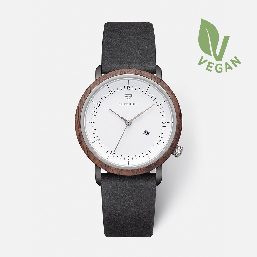 KERBHOLZ｜CARLA 36mm カーラ ウォールナット シルバー ブラックヴィーガン 画像1