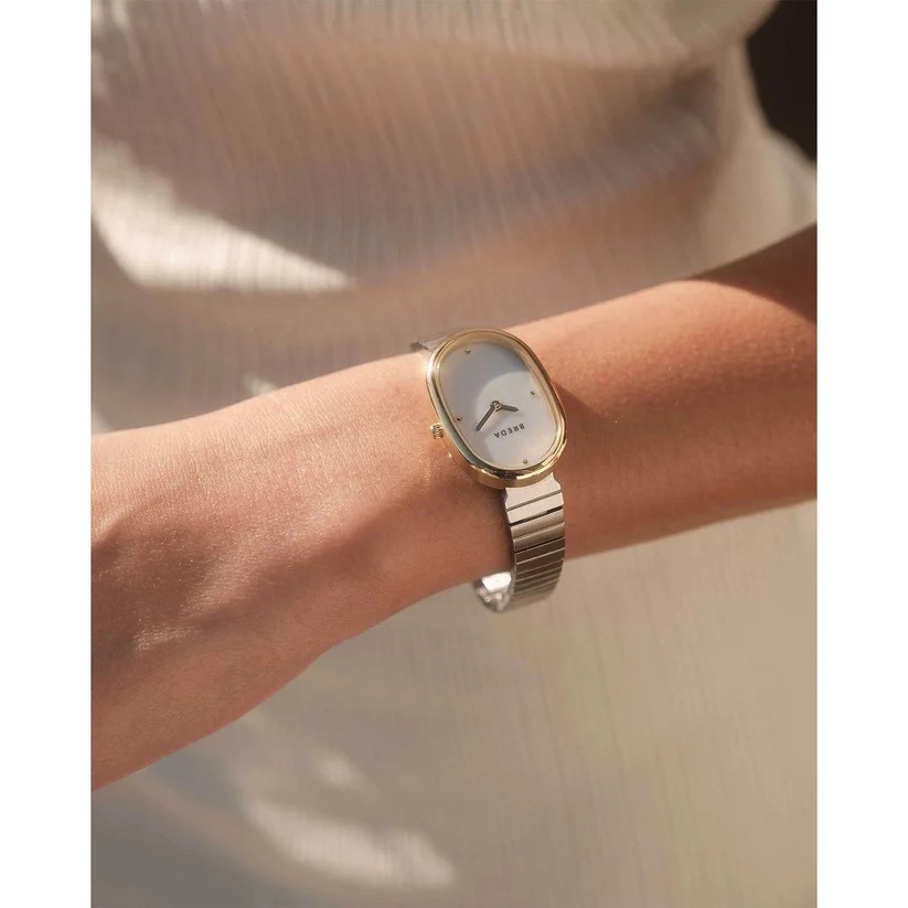 BREDA｜JANE ジェーン マザーオブパール シルバーゴールド ステンレスベルト 画像2