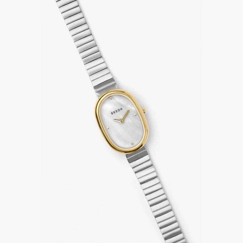 BREDA｜JANE ジェーン マザーオブパール シルバーゴールド ステンレスベルト 画像5