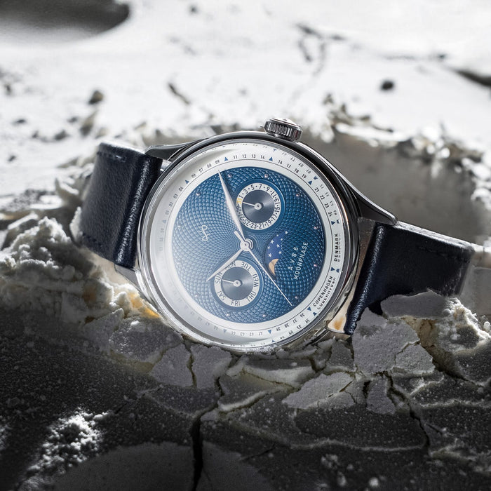 AV86(旧ABOUT VINTAGE アバウトヴィンテージ)|1968 Moonphase ムーンフェイズ スチール シルバー ダークブルー レザーベルト 画像3