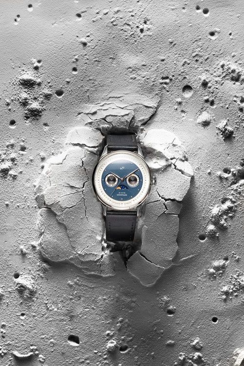 AV86(旧ABOUT VINTAGE アバウトヴィンテージ)|1968 Moonphase ムーンフェイズ スチール シルバー ダークブルー レザーベルト 画像4
