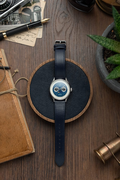 AV86(旧ABOUT VINTAGE アバウトヴィンテージ)|1968 Moonphase ムーンフェイズ スチール シルバー ダークブルー レザーベルト 画像8
