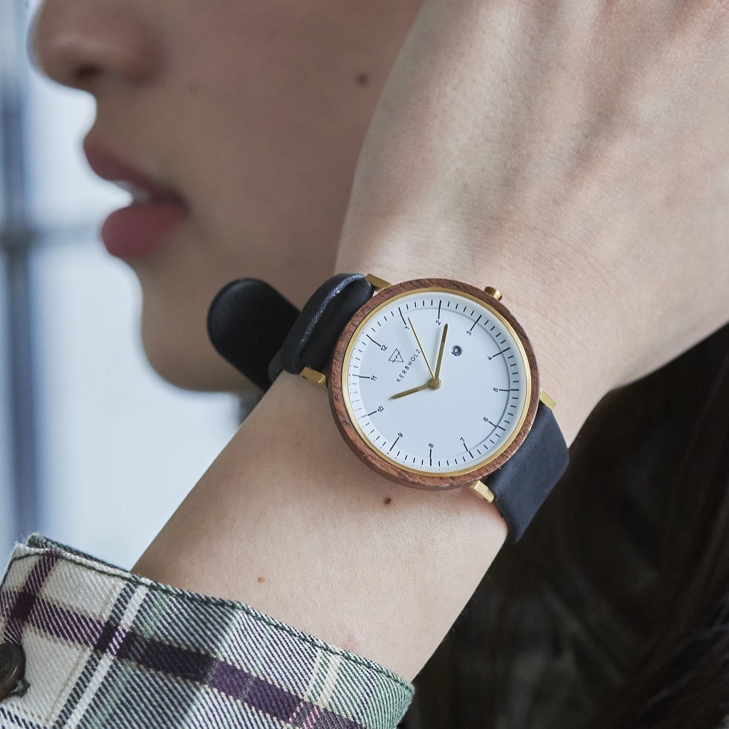 KERBHOLZ｜AMELIE 36mm アメリ ウォールナット ゴールド ブラック