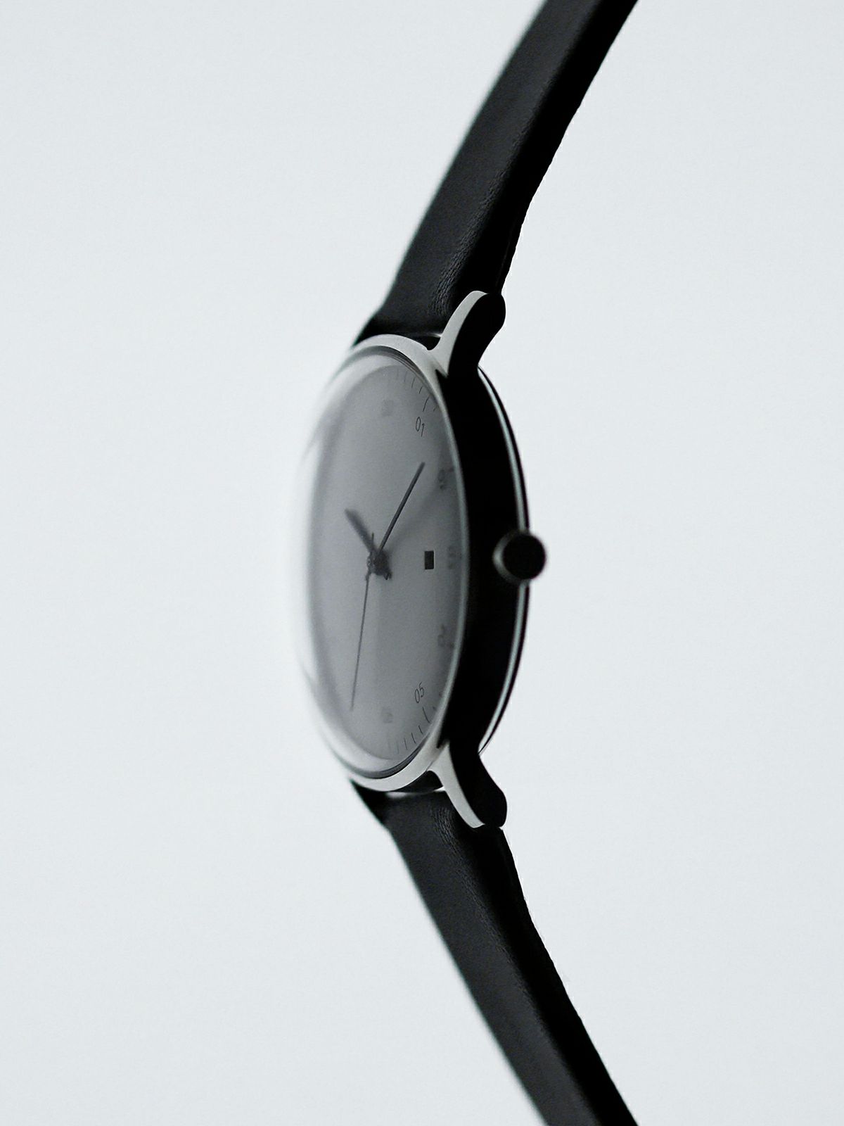 sazare さざれ｜SK01 SS ブラックミラー ブラックダイヤル ブラック シープスキンレザー 画像6