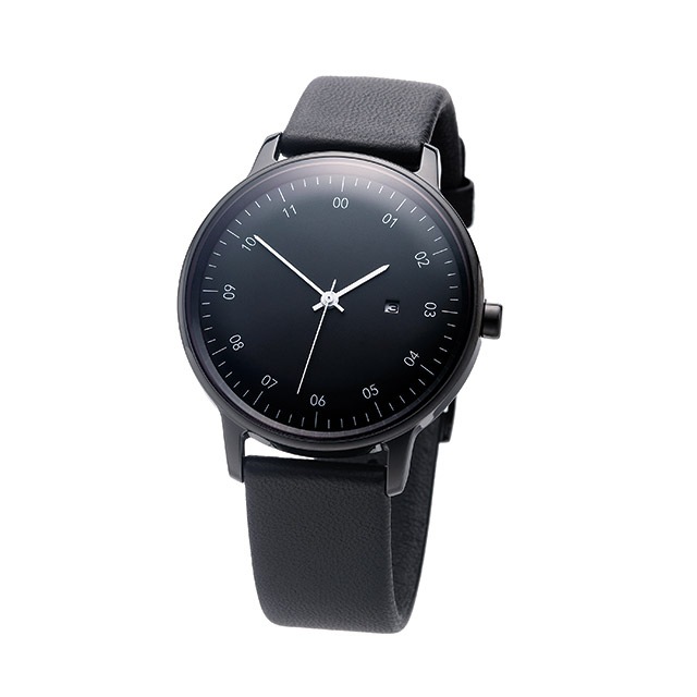 sazare さざれ｜SK01 SS ブラックミラー ブラックダイヤル ブラック シープスキンレザー 画像2