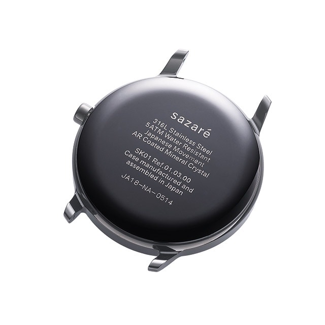 sazare さざれ｜SK01 SS ブラックミラー ブラックダイヤル ブラック シープスキンレザー 画像8