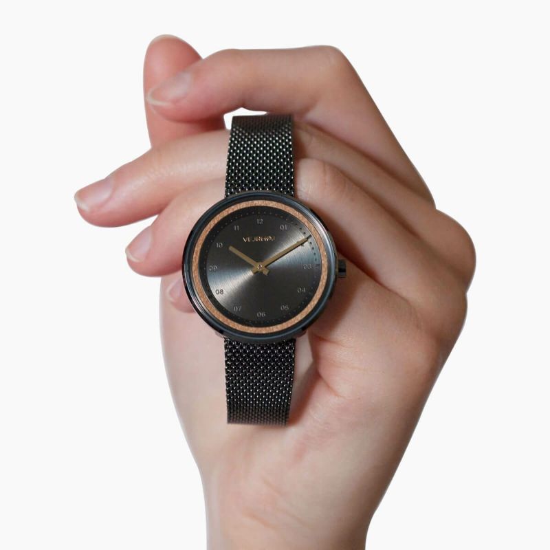 VEJRHOJ│Petite BLACK＆GOLD 34mm ペティット ブラック＆ゴールド ブラックメッシュ 画像4