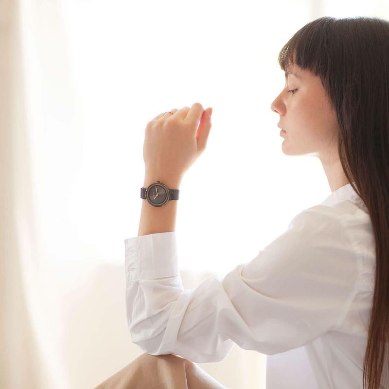 VEJRHOJ│Petite BLACK＆GOLD 34mm ペティット ブラック＆ゴールド ブラックメッシュ 画像2