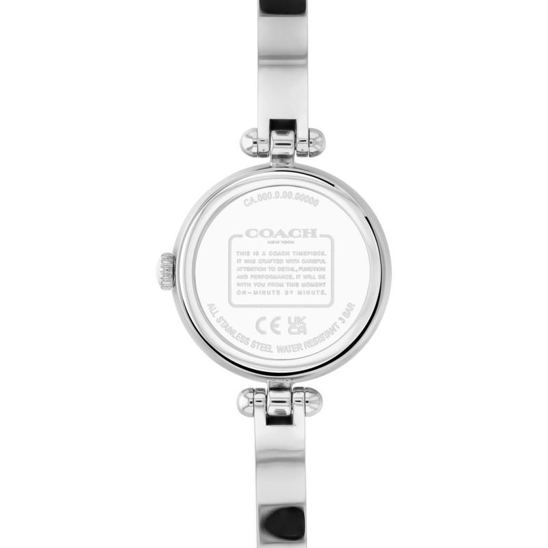 COACH｜CARY 26mm ケリー ラウンド シルバー クリスタル ダイアル シグネチャー Cバングル