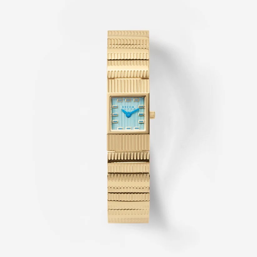 BREDA｜GROOVE グルーヴ スクエア ゴールド ブルー ステンレスベルト 1749a 画像1