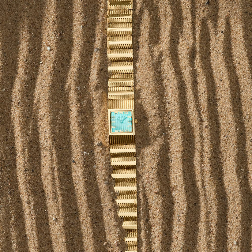 BREDA｜GROOVE グルーヴ スクエア ゴールド ブルー ステンレスベルト 1749a 画像6