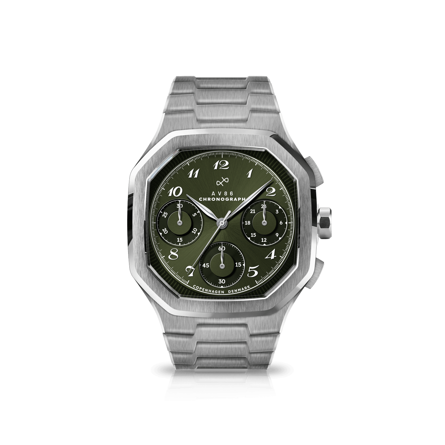 【200本限定】AV86（旧 ABOUT VINTAGE）｜1904 Chronograph Steel/Olive Green 画像1
