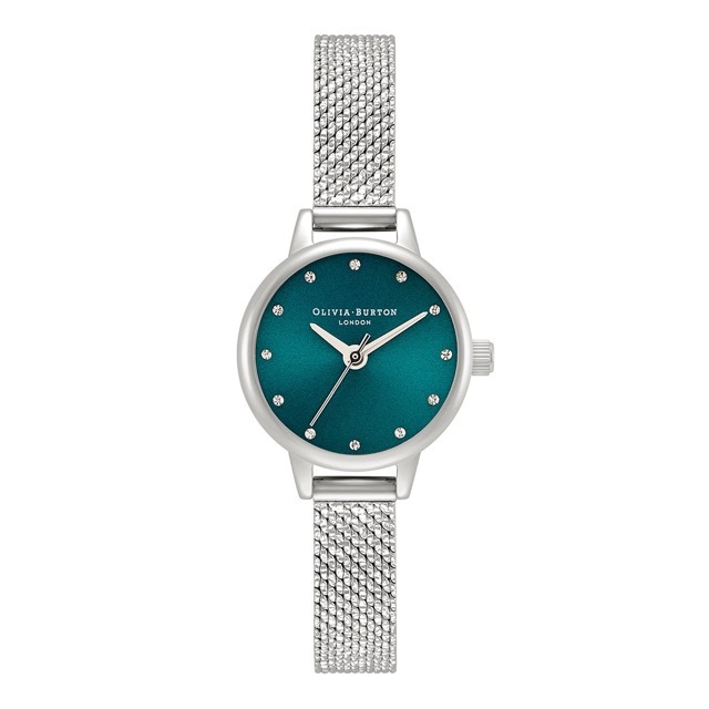OLIVIA BURTON｜Classics クラシックス ダイヤル ティール サンレイ シルバーブークレメッシュベルト 画像1