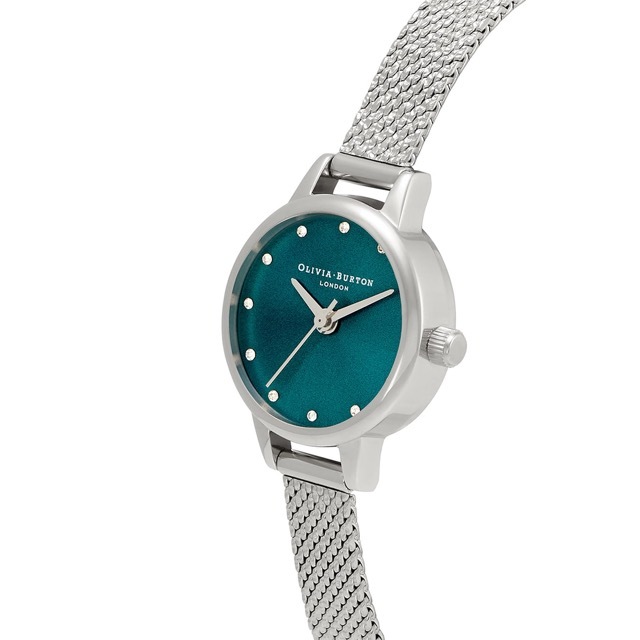 OLIVIA BURTON｜Classics クラシックス ダイヤル ティール サンレイ シルバーブークレメッシュベルト 画像3
