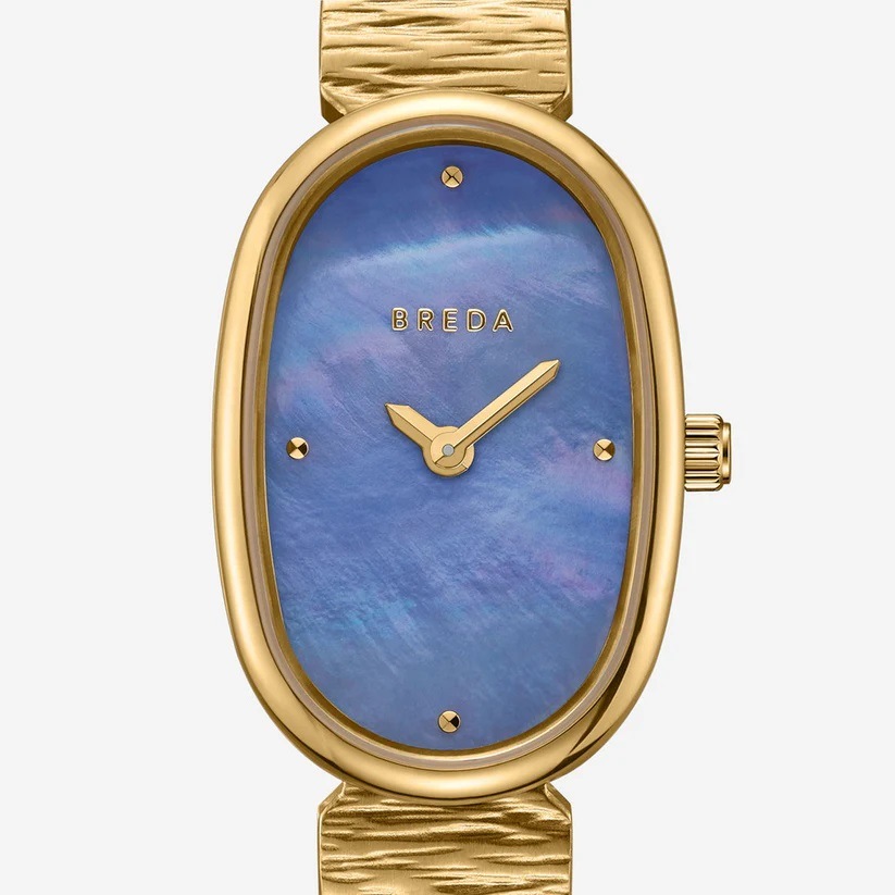 BREDA｜JANE REVIVAL ジェーンリバイバル マザーオブパール ブルー ゴールド ステンレスベルト 1753c 画像5