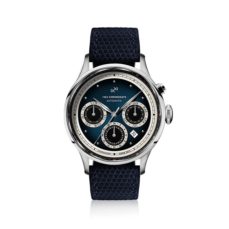 AV86（旧 ABOUT VINTAGE）｜10th 1564 Chronodate Automatic 39mm Steel / Blue（自動巻き） 画像2