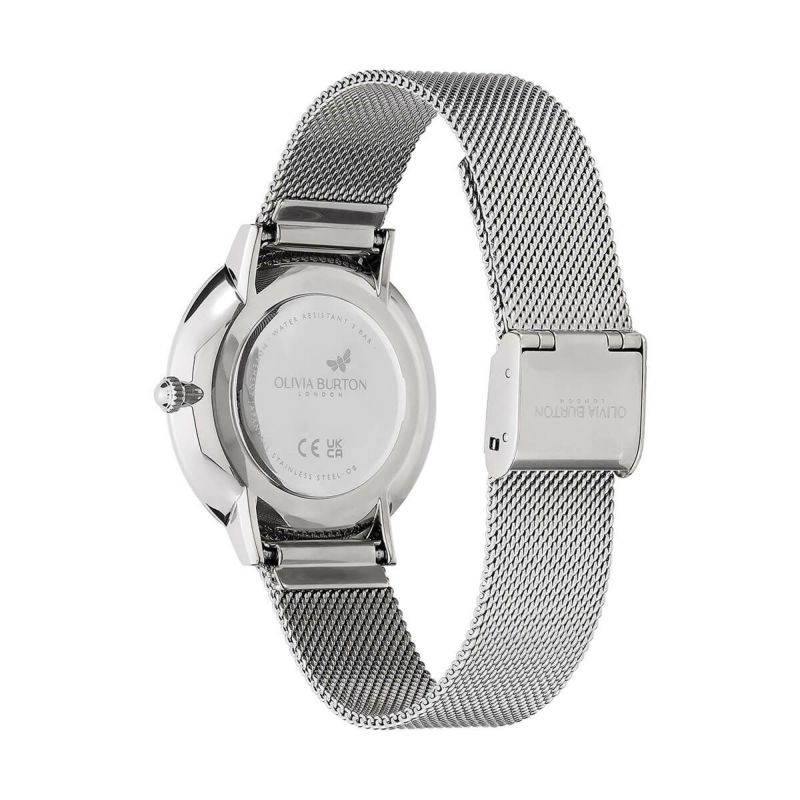 OLIVIA BURTON｜Signature シグネチャー フローラル ブルーム ウルトラスリム シルバーメッシュベルト 画像4