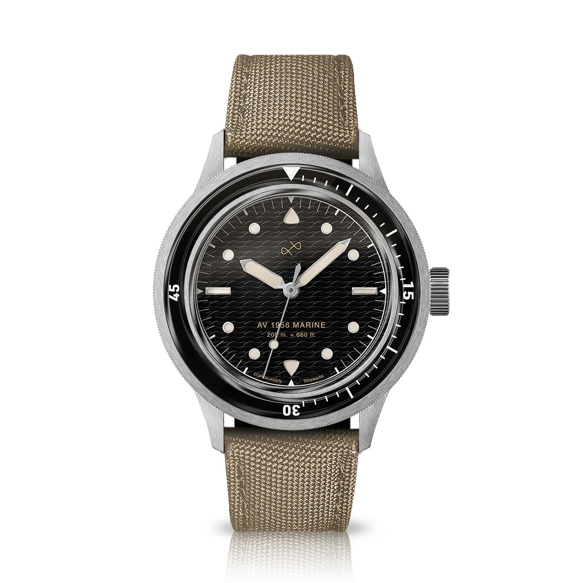 AV86（旧 ABOUT VINTAGE アバウトビンテージ）｜1956 Marine 41mm マリン スティール シルバー ブラック コーデュラ 画像1