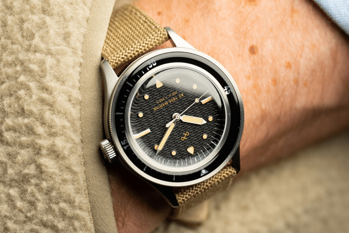 AV86（旧 ABOUT VINTAGE アバウトビンテージ）｜1956 Marine 41mm マリン スティール シルバー ブラック コーデュラ 画像7