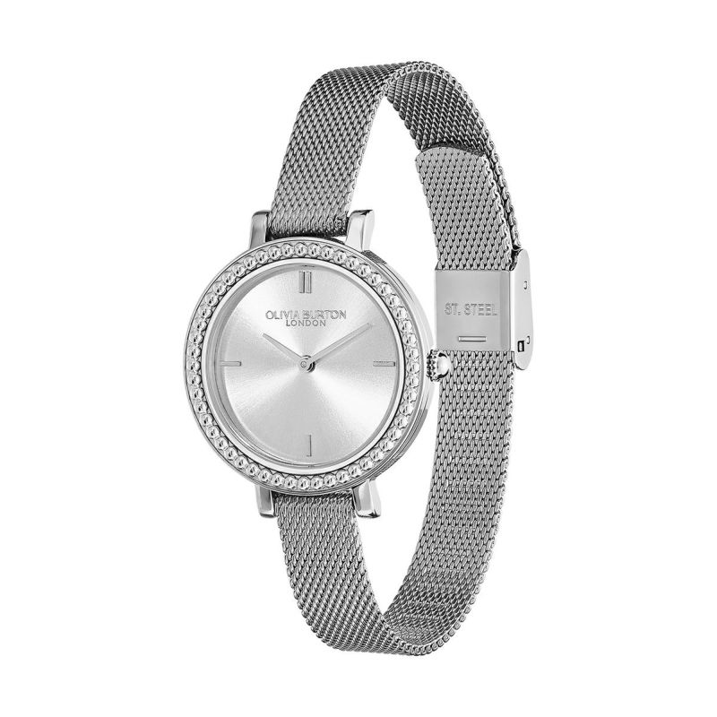 OLIVIA BURTON｜Classics クラシックス ヴィンテージ ビーズ シルバー ホワイト サンレイメッシュベルト 画像3