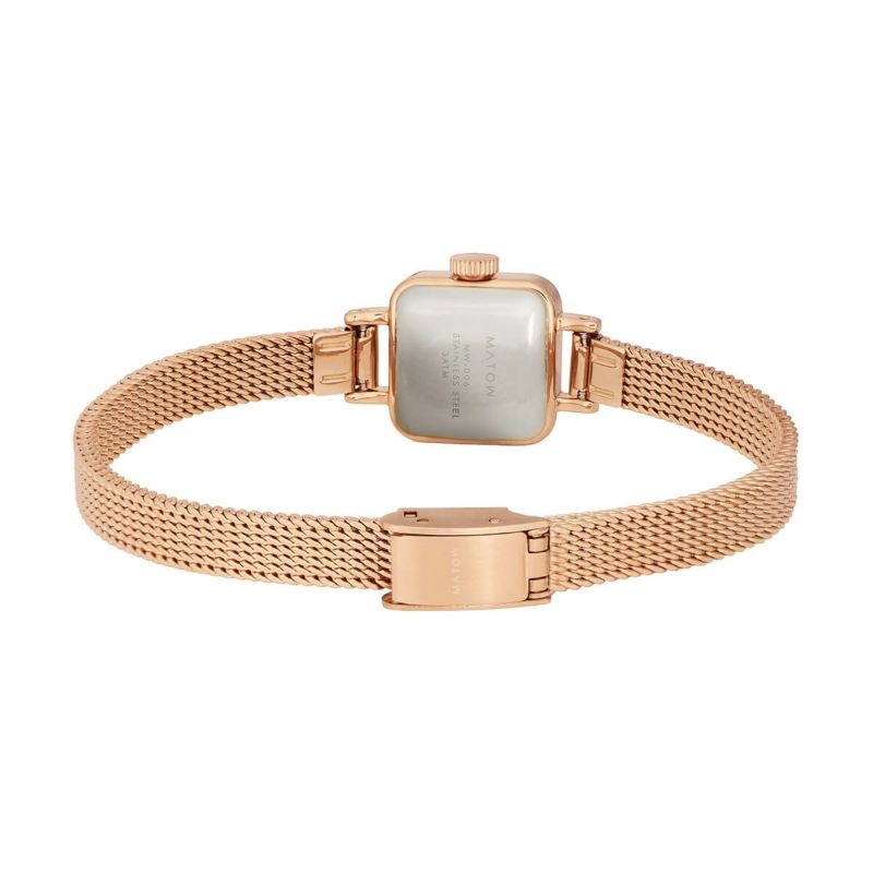 MATOW｜Tsuki 淡月 ミニスクエア ローズゴールド シャンパンメッシュ