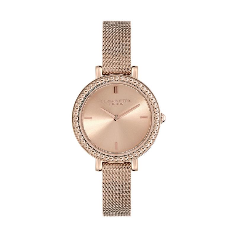 OLIVIA BURTON｜Classics クラシックス ヴィンテージ ビーズ ローズゴールド サンレイメッシュベルト 画像1