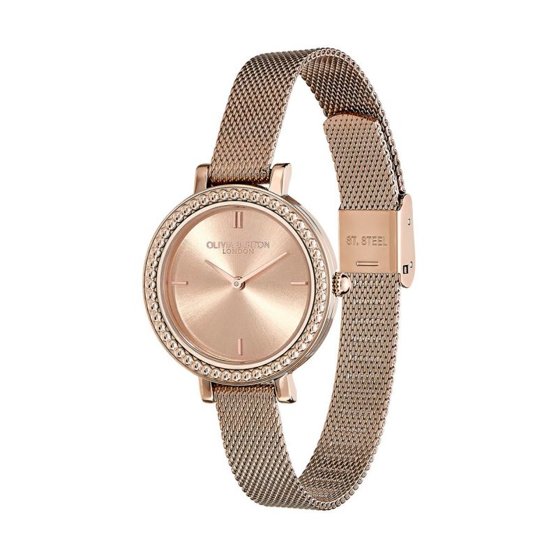OLIVIA BURTON｜Classics クラシックス ヴィンテージ ビーズ ローズゴールド サンレイメッシュベルト 画像3